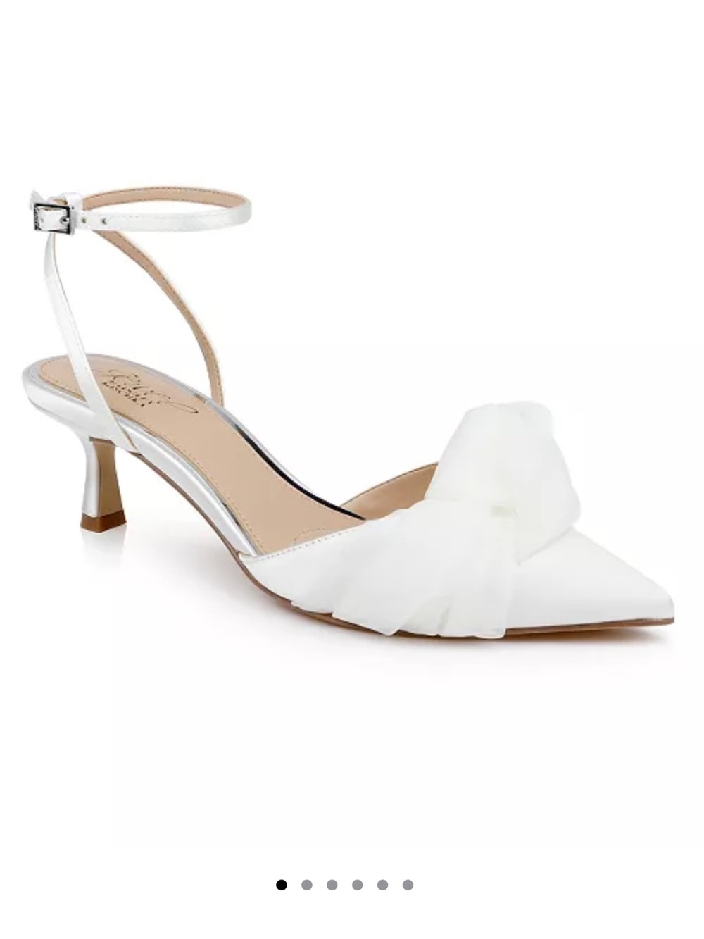 Jewel Badgley Mischka Women's Favor Evening Knot Pumps Ivory Satin Size 9